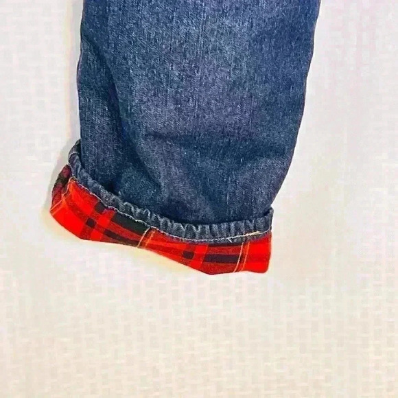 Cabela's Women's 10 Short flannel lined jeans. Straight Leg Denim. Buffalo Red - Picture 5 of 10